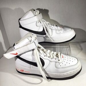 Nike Air Force 1 High Boys 5.5Y/W7 Electric White Black Red AF1 Hi Sneakers